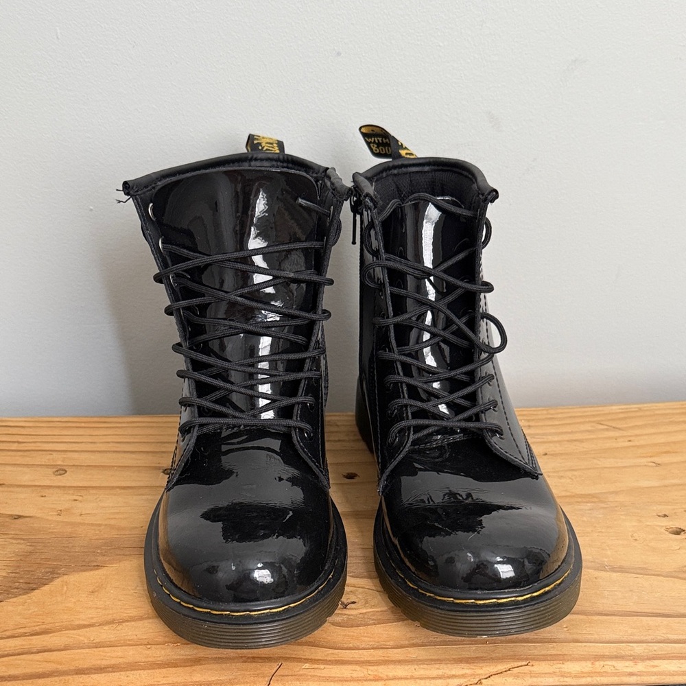 Black Patent Leather  Dr Martens  Boots